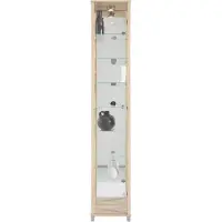 Fif möbel Vitrine FIF MÖBEL "OPTIMA", braun (eichefarben sägerau), Holzwerkstoff, Sicherheitsglas ESG, Schränke, Vitrine, Standvitrine/Glasvitrine 1x Glastür,perfekt für Sammler,Sammlervitrine