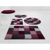 Grund Badematte "Mosaik, Badvorleger, Badezimmer Teppich, sehr weich" Gr. 7, lila (beere), H:20mm, Kunstfaser, Badematten, Badematte, angenehm weich, auch als 3 teiliges Set erhältlich, Made in Europe