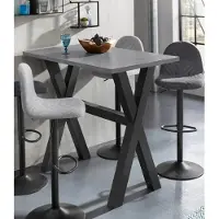 Mäusbacher Bartisch MÄUSBACHER, schwarz (schwarzstahl, graphitfarben, schwarzstahl), B:120cm H:105cm T:70cm, Tische, Bartisch, Gestell in X-Form (Breite 120, 140 oder 160 cm)