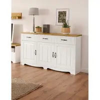 Home affaire Sideboard "Trinidad", gelb (weiß, honigfarben), B:148cm H:89cm T:37cm, Sideboards, Sideboard, Kommode, Breite 148 cm