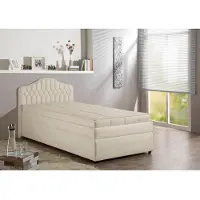 Maintal Polsterbett , beige (creme), B:130cm, Betten, Polsterbett