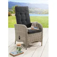 Destiny Gartensessel "PALMA", weiß (vintage weiß), B:60cm H:110cm T:62cm, Obermaterial: 100% Polyester. Füllung: 100% Polyurethan, Sessel, Gartensessel, Aluminium, Polyrattan, inkl. Auflagen