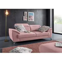 Sit&More 2,5-Sitzer SIT & MORE "Percy", rosa (altrosa), B:207cm T:112cm, Sofas, 2 5-Sitzer, 12 cm Fußhöhe, Sitztiefenverstellung, wahlweise Kopfteilverstellung