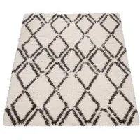 Paco Home Hochflor-Teppich "Maghreb 77", rechteckig, 44 mm Höhe, modernes Rauten Design, weich und flauschig