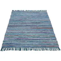 Carpetfine Teppich "Kelim Chindi, Wendeteppich", rechteckig, 6 mm Höhe, handgewebt, Fleckerlteppich mit Fransen, auch vielen in Läufergrößen
