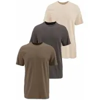 Man'S World T-Shirt »neue Farben!« 3er-Pack, Kurzarm, unifarben, Rundhals, aus Baumwolle, Gr. 40/42 (XS), olivgrün, dunkeloliv, beige, , 841326-40
