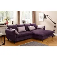 Home affaire Ecksofa "Tirano, moderne Optik, komfortabel, Breite 274cm,L-Form", lila, B:274cm H:88cm T:170cm, Sofas, Ecksofa, wahlweise mit Bettfunktion und Bettkasten