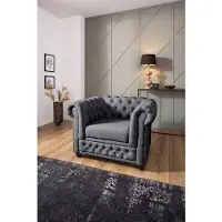 Home affaire Chesterfield-Sessel "New Castle Sessel", schwarz, B:104cm H:72cm T:86cm, Sessel, Chesterfield-Sessel, hochwertige Knopfheftung, B/T/H: 104/86/72 cm