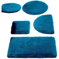 HEINE Teppich "Badgarnitur Badgarnitur", blau (petrol), B:47cm Ø:0cm, Teppiche, Teppich