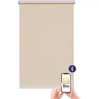 Sunlines "San Francisco" verdunkelnd Verdunkelung mit Bohren freihängend appgesteuert via Bluetooth, mit Motor und Akku, weißer Fallstab