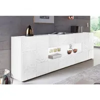 Inosign Sideboard "Miro", weiß (weiß hochglanz lack mit siebdruck), Sideboards, Sideboard, Breite 241 cm mit dekorativem Siebdruck