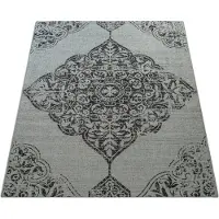 Paco Home Teppich "Coco 202", grau, B:80cm H:4mm L:150cm, Polypropylen (PP), Teppiche, Teppich, Flachgewebe, Vintage Design, In- und Outdoor geeignet