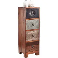 Otto Home Kommode "Mahar", bunt (braun, bunt), B:30cm H:90cm T:30cm, Sideboards, Kommode, Breite 30 cm mit Metallfronten