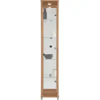 Fif möbel Vitrine FIF MÖBEL "OPTIMA", braun (nocefarben), Holzwerkstoff, Sicherheitsglas ESG, Schränke, Vitrine, Standvitrine/Glasvitrine 1x Glastür,perfekt für Sammler,Sammlervitrine