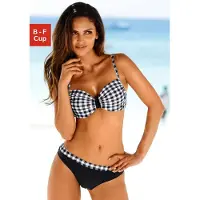 LASCANA Bügel-Bikini , Damen, Gr. 34, Cup B, schwarz-weiß (schwarz, weiß), Polyamid, bedruckt, kariert, Bikini-Sets Bügel-Bikini, im schwarz-weißen Karodruck