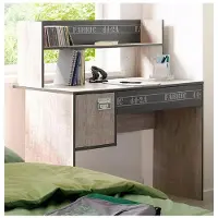 Parisot Kinderschreibtisch "Fabric", grau (eschefarben, grau), B:114cm H:114cm T:56cm, Tische, Kinderschreibtisch, Jugendschreibtisch, Ablagefächer im Regalaufsatz, ein Schubkasten