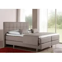 Inosign Boxspringbett "Neon", beige, B:158cm L:210cm, Strukturstoff-Bezug (100% Polyester), Komplettbetten, Boxspringbett, in 3 Matratzenarten, feine Steppung im Kopfteil, 2 Härtegrade