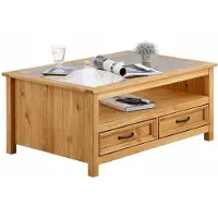 Home affaire Couchtisch "Selma", beige (natur gebeizt, gewachst), B:100cm H:45cm T:70cm, Tische, Couchtisch, mit schöner Holzstruktur