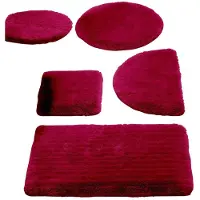 HEINE Teppich "Badgarnitur Badgarnitur", rot (weinrot), B:47cm Ø:0cm, Teppiche, Teppich