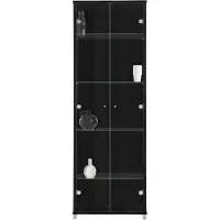 Fif möbel Vitrine FIF MÖBEL "OPTIMA", schwarz, B:57,5cm H:172cm T:32cm, Holzwerkstoff, Sicherheitsglas ESG, Schränke, Vitrine, Standvitrine, Vitrinenschrank, Glasvitrine, Sammlervitrine