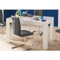 Inosign Esstisch "Miro", weiß (weiß hochglanz lack mit siebdruck), B:137cm H:79cm T:90cm, Tische, Esstisch, Breite 137 - 185 cm