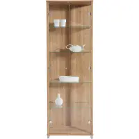Fif möbel Vitrine FIF MÖBEL "OPTIMA", braun (nocefarben), B:57,5cm H:172cm T:32cm, Holzwerkstoff, Sicherheitsglas ESG, Schränke, Vitrine, Standvitrine, Vitrinenschrank, Glasvitrine, Sammlervitrine