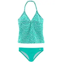 Venice beach Tankini , Jungen, Gr. 122/128, N-Gr, grün (mint, weiß), Polyamid, Melange-Effekt, Bikini-Sets Tankini, verstellbare Träger, unifarbene Hose