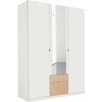Priess Kleiderschrank "Steyr", weiß (weiß, struktureichefarben hell), B:140cm H:193cm T:54cm, Holzwerkstoff, Schränke, Kleiderschrank