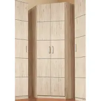 Priess Eckkleiderschrank "Bilbao", braun (struktureichefarben hell), H:193cm T:54cm, Schränke, Eckkleiderschrank, mit 3 verschiedenen Fronten
