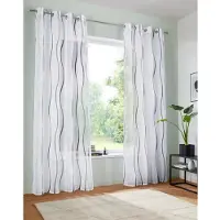 My Home Gardine "Dimona", (2 St.), 2-er Set, transparent, Voile, Polyester, Wellen