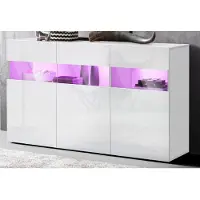 Otto Home Sideboard , weiß (weiß, weiß hochglanz), B:130cm H:81cm T:40cm, Sideboards, Sideboard, Kommode mit 3 Türen, Breite 130 cm, ohne Beleuchtung
