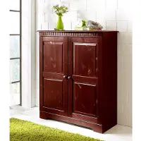 Home affaire Kommode "Cubrix", braun (dunkelbraun), B:86cm H:100cm T:35cm, Massivholz, Sideboards, Kommode, aus schönem massivem Kiefernholz, Höhe 100 cm