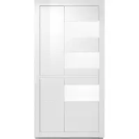 Inosign Vitrine "Carat", weiß (weiß, weiß hochglanz), B:100cm H:198cm T:35cm, Schränke, Vitrine, Höhe 198 cm, zwei Leisten angeliefert, 1 x grau, 1 x weiss