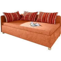 Maintal Polsterliege , orange (terrakotta), B:126cm L:206cm, 100% Polyester, Komplettbetten, Polsterliege, inkl. Bettkasten, Liege mit Umbau