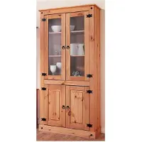 Otto Home Vitrine , beige (hell gewachst), Schränke, Vitrine