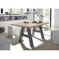 Mäusbacher Esstisch MÄUSBACHER "Mister", braun (tischplatte: eichefarben sägerau), B:140cm H:75cm T:90cm, Tische, Esstisch, Gestell in A-Form
