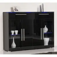 Höltkemeyer Highboard HÖLTKEMEYER "Line", schwarz, Sideboards, Highboard, Breite 140 cm