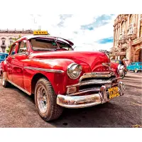 Papermoon Fototapete "Old Cuba Car", bunt, B:3,5m L:2,6m, Vlies, Tapeten, Fototapete