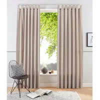 My Home Vorhang "Raja" Gr. 1, beige (sand), B:140cm H:145cm, Polyester, Recyceltes Material, Gardinen, Vorhang, 2er-Set, Bestseller, einfarbig, modern, pflegeleichte Mikrofaser, Topseller