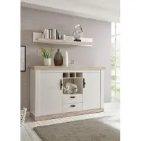 Home affaire Sideboard "Florenz", weiß (pinie weiß), B:168cm H:104cm T:44cm, Sideboards, Sideboard, im romantischen Landhaus-Look, Breite 168 cm
