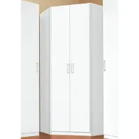 Priess Eckkleiderschrank "Bilbao", weiß, H:193cm T:36cm, Schränke, Eckkleiderschrank, mit 3 verschiedenen Fronten