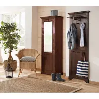 Otto Home Garderobenpaneel "Rustic", braun (dunkelbraun), Garderobenpaneele, Garderobenpaneel, aus massiver Kiefer, Höhe 190 cm, mit Ablage, Holzhaken