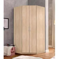 Priess Eckkleiderschrank "Husum", braun (struktureichefarben hell), H:196cm, Schränke, Eckkleiderschrank