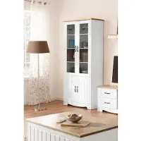 Otto Home Vitrine "Trinidad", gelb (weiß, honigfarben), Schränke, Vitrine, 4-türig, Breite 85 cm