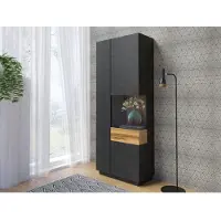 Otto Home Vitrine "SILKE", grau (anthrazit matera, votaneichefarben), B:80cm H:207cm T:40cm, Schränke, Vitrine, Höhe 207 cm