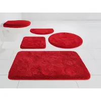 Grund Badematte "Melos, Badvorleger, Badezimmer Teppich, sehr weich" Gr. 12, rot, H:27mm, Kunstfaser, Badematten, Badematte, melierte Optik, sehr weicher Flor, Melange-Effekt, Made in Europe