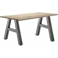 Mäusbacher Schreibtisch MÄUSBACHER "Mio", grau (graphit, eichefarben), B:140cm H:75cm T:70cm, Tische, Schreibtisch