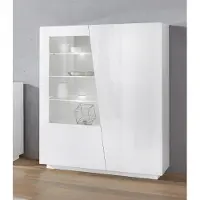 Home affaire Highboard "Vega, Hochschrank, Hochkommode, Schrank", weiß (weiß hochglanz), B:120cm H:146cm T:43cm, Sideboards, Highboard, mit 2 Türen mit Glaseinsatz, Höhe 146 cm