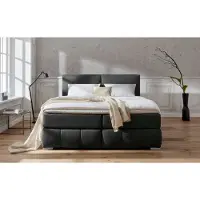 Home affaire 1100000002199 "Wehma", grau (anthrazit), B:170cm L:213cm, Struktur fein (100% Polyester), Komplettbetten, 1100000002199, inkl. Topper in 3 verschiedenen Matratzen, auch in Samtstoff