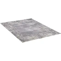 Sanat Teppich "Harmony 3210, auch als Läufer" Gr. 2, grau (hellgrau), B:80cm H:12mm L:150cm, Kunstfaser, Teppiche, Teppich, Wohnzimmer, Kurzflor, modern, Bordüre, Schlafzimmer